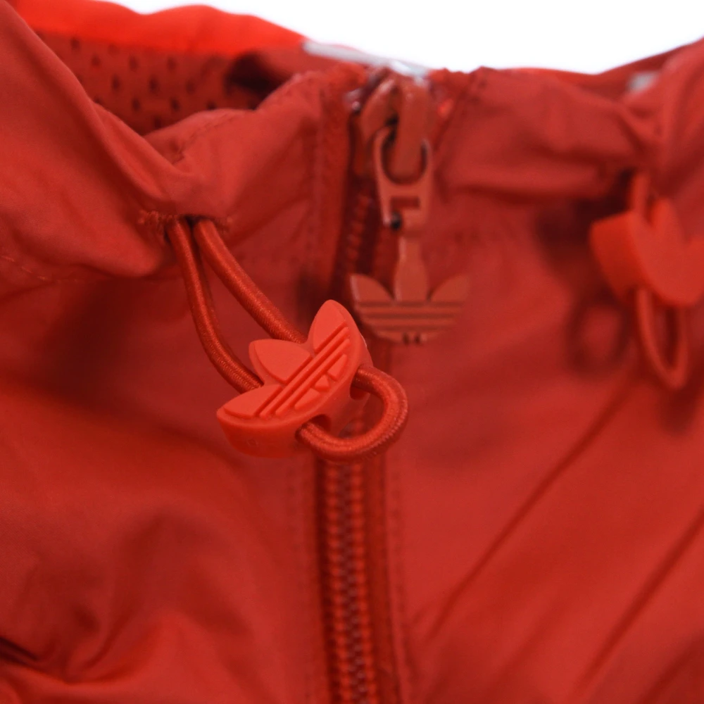 Adidas Rode Klassieke Windbreaker Jas met 3 Strepen Red Heren