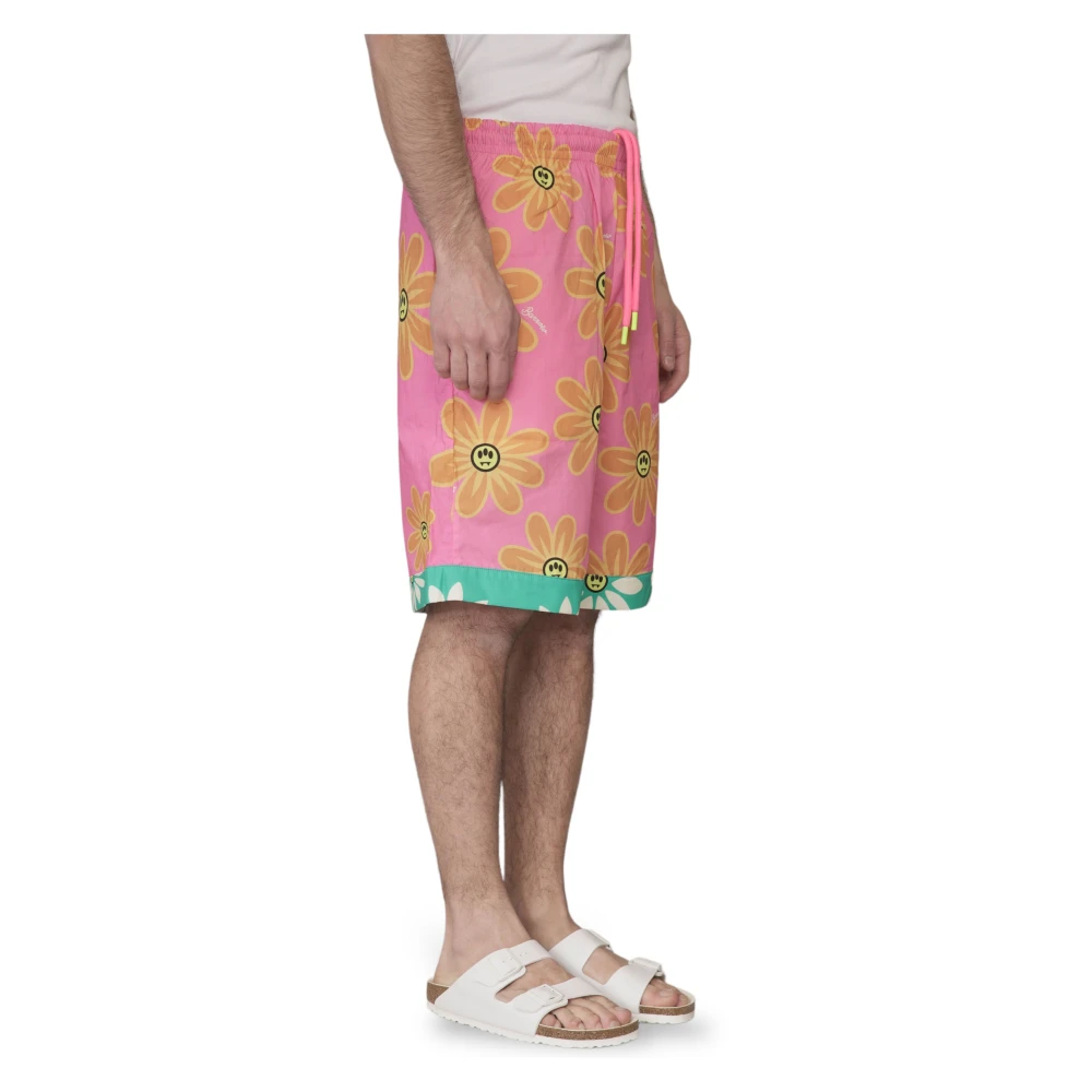 Barrow Bloemenprint Shorts Pink Heren