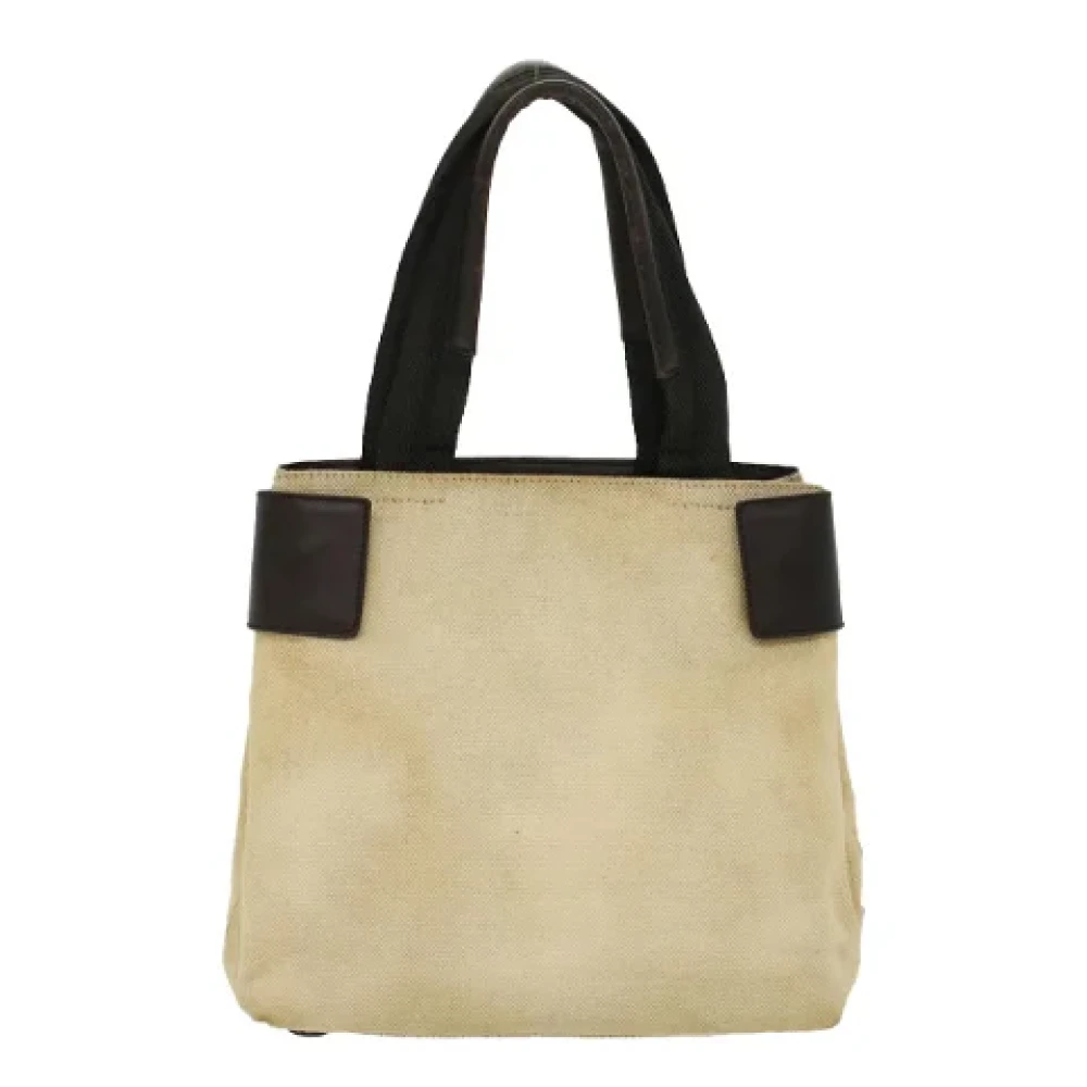 Prada Vintage Pre-owned Canvas prada-bags Beige Dames