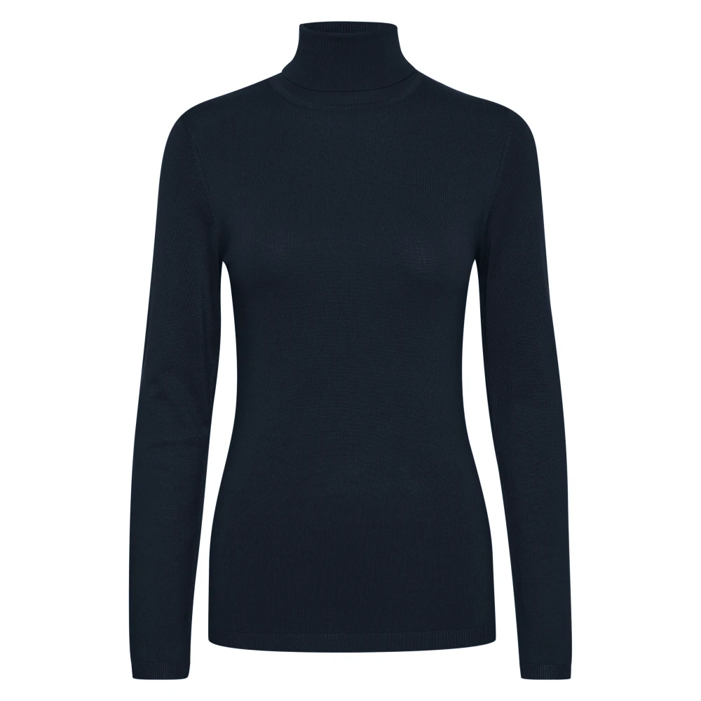 ICHI Dolcevita Donna Höst/Vinter Kollektion Tröja Blue, Dam