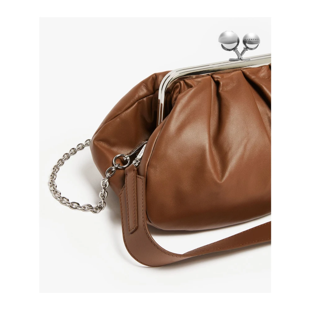 Max Mara Weekend Nappa clutch met afneembare band Brown Dames