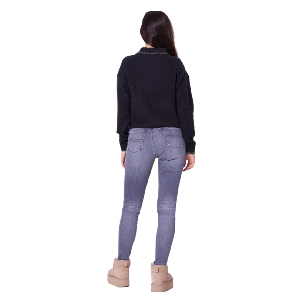 Tommy Hilfiger Zwarte Logo Sweater Lange Mouw Black Dames