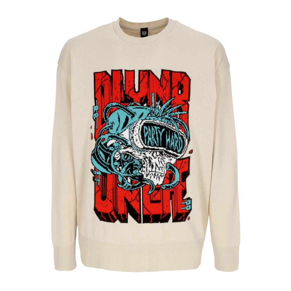 Dolly Noire Skull Party Lichtgewicht Sweater Beige Moonlight Beige Heren