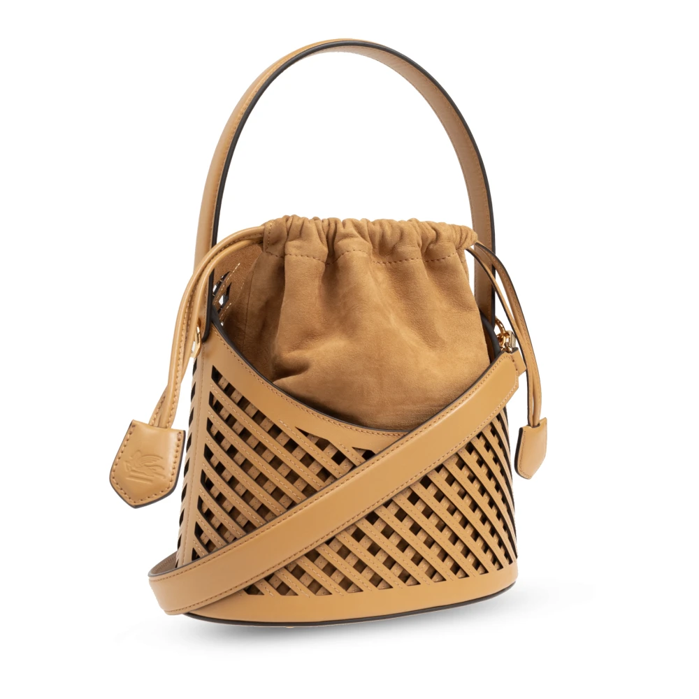 ETRO Schoudertas Saturno Medium in bucket-stijl Brown Dames