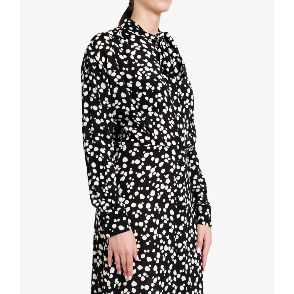 Msgm Gedrukte Viscose Chemisier Jurk met Sjaal Multicolor Dames
