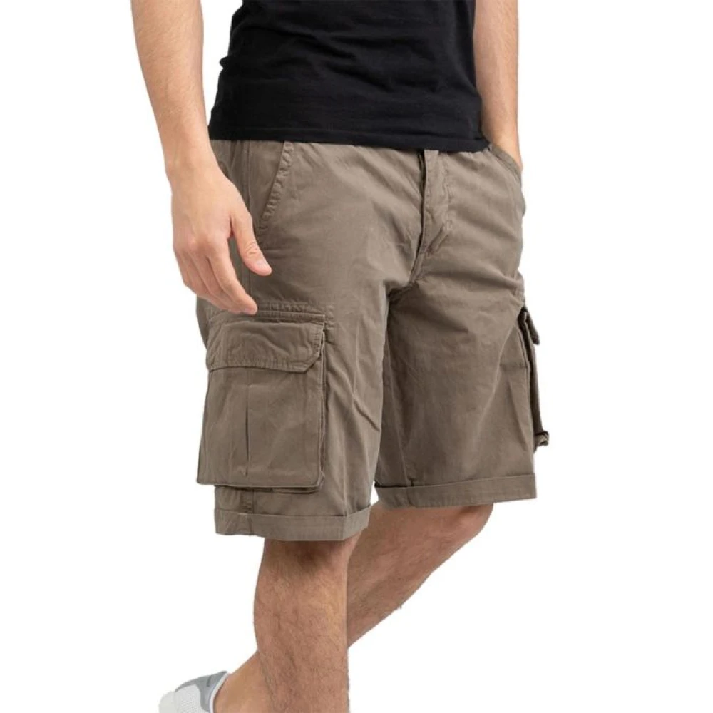 40Weft Nick Cargo Shorts Donker Beige Brown Heren