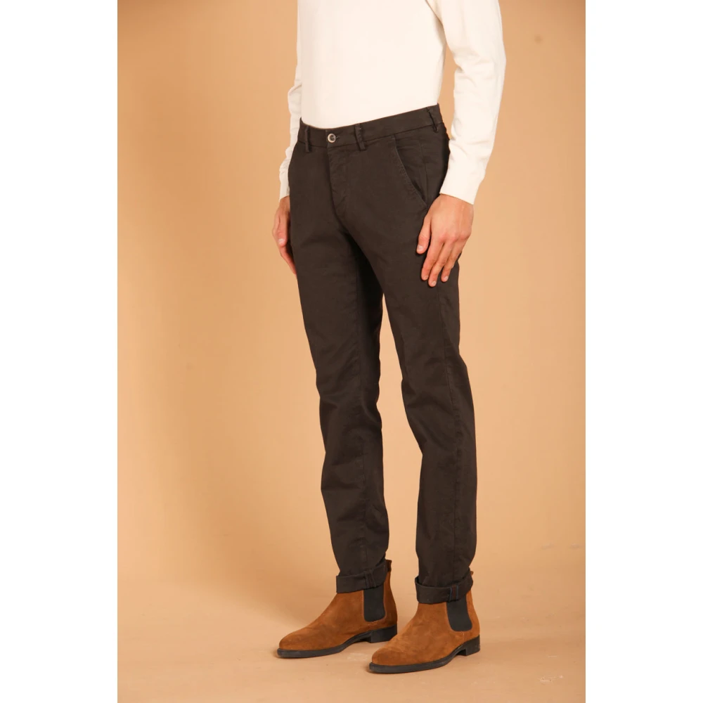 Mason's Slim Fit Gabardine Chino Broek Brown Heren