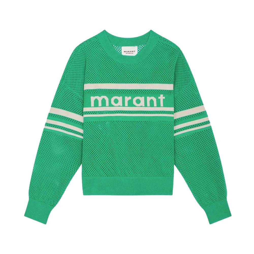 Isabel Marant Étoile Arwen Sweatshirt Zacht Materiaal Logo Voorzijde Green Dames