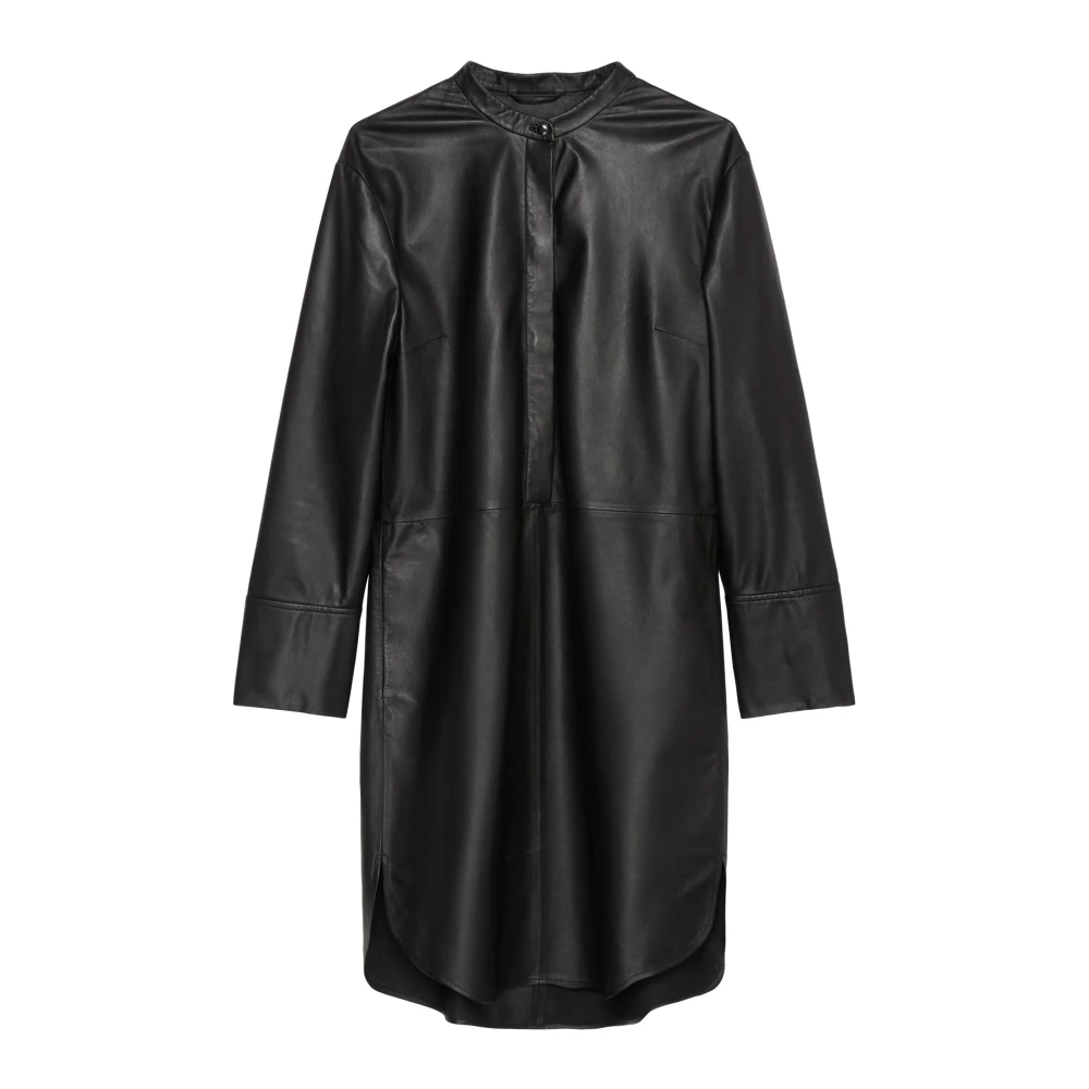 Marc O'Polo Leren jurk Black Dames