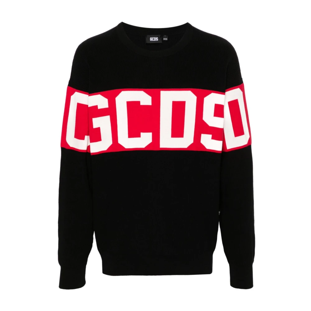 Gcds Gebreide Crew Neck Sweater Black Heren