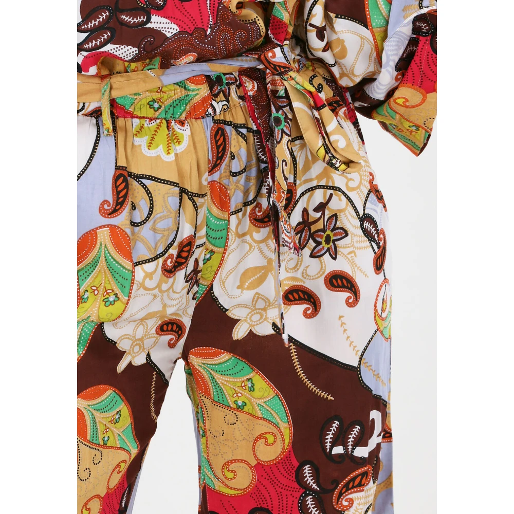 Summum Woman Festival Print Viscose Satin Broek Multicolor Dames