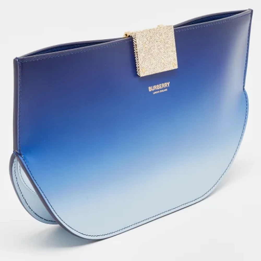 Burberry Vintage Pre-owned Leather clutches Blue Dames