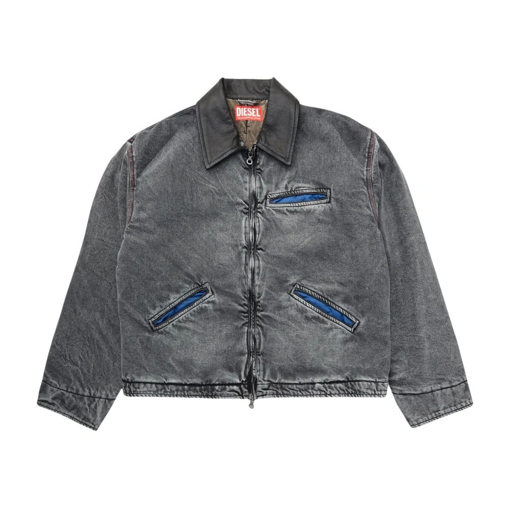 Diesel Zwarte Denim Jas J-Taylor Stijl Gray Heren