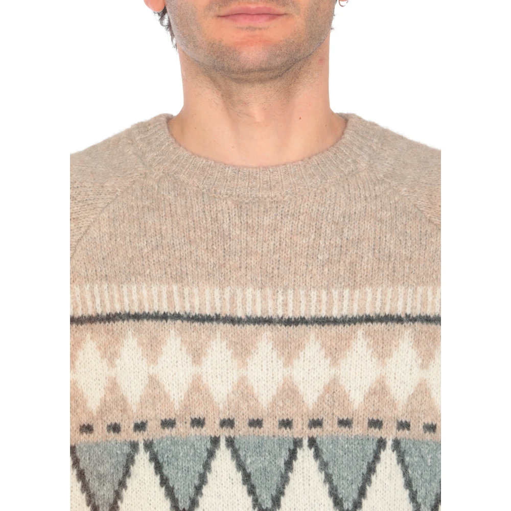 PESERICO Beige Alpaca Crewneck Jumper Sweater Beige Heren