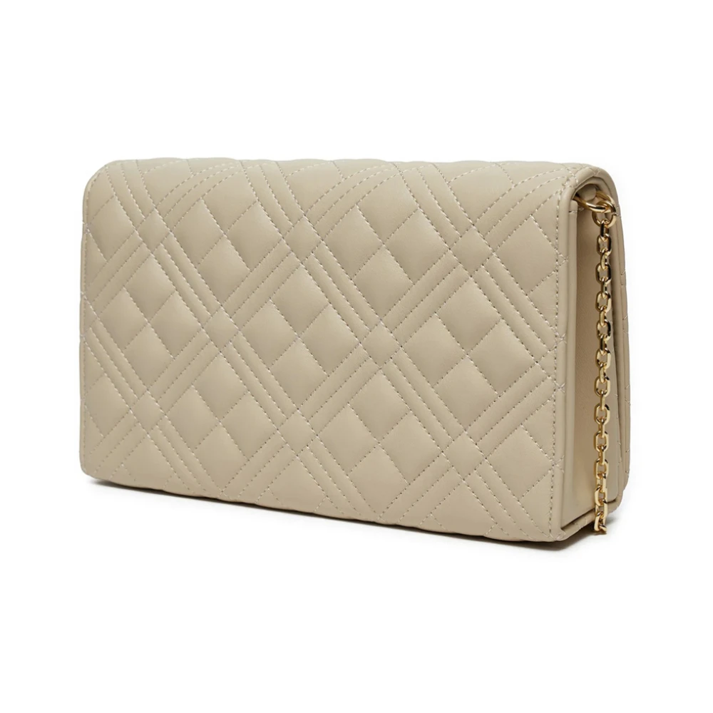 Love Moschino Gewatteerde Pu Handtas in Ivoor Beige Dames