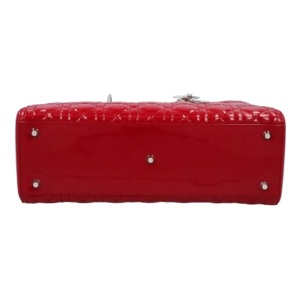 Dior Vintage Pre-owned Leather handbags Red Dames