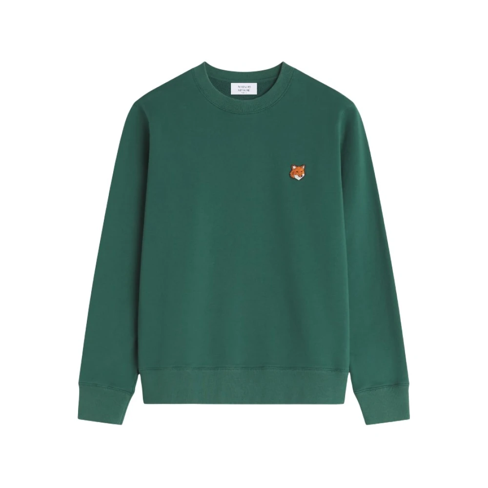 Maison Kitsuné Men's Green Sudadera Con Logotipo Bordado - Sweatshirts - M - Sweatshirts & Hoodies