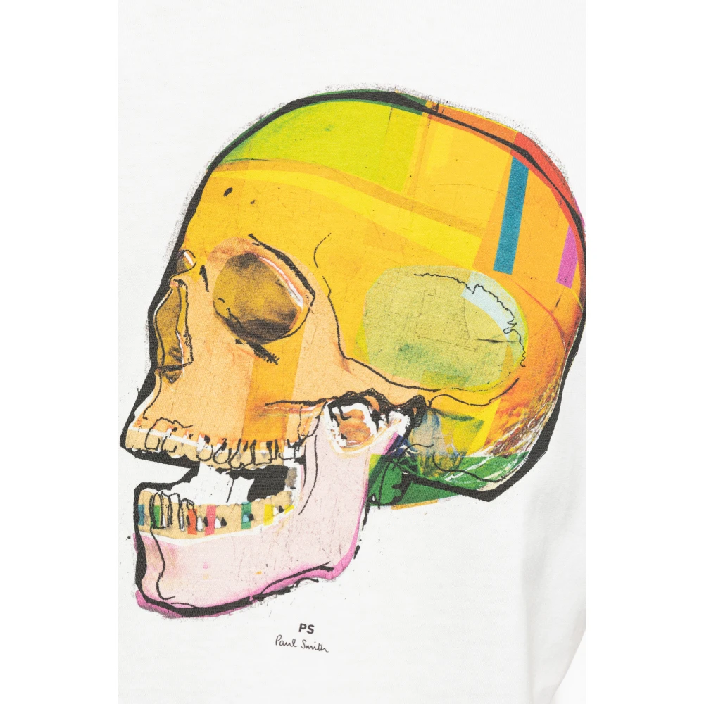 PS By Paul Smith Bedrukt T-shirt White Heren