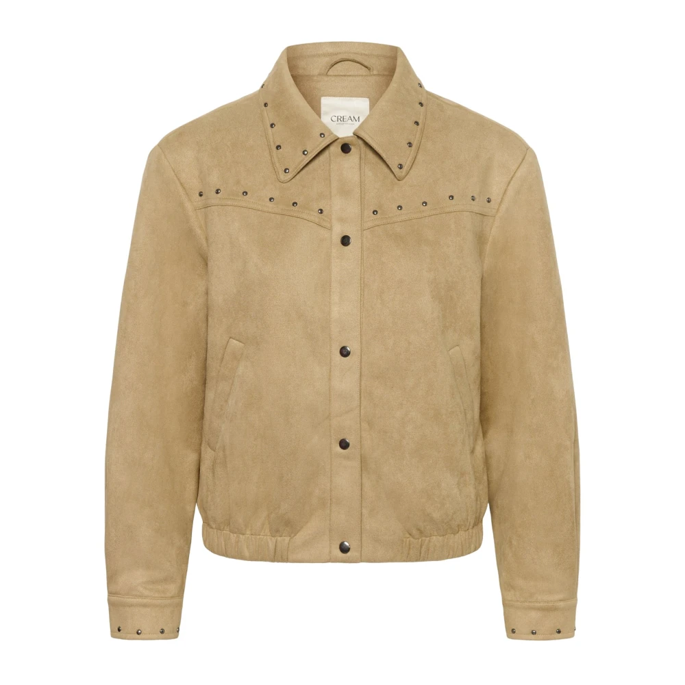 Cream Vrouw Beige Jassen Dames, 2XL, Bomber Jassen