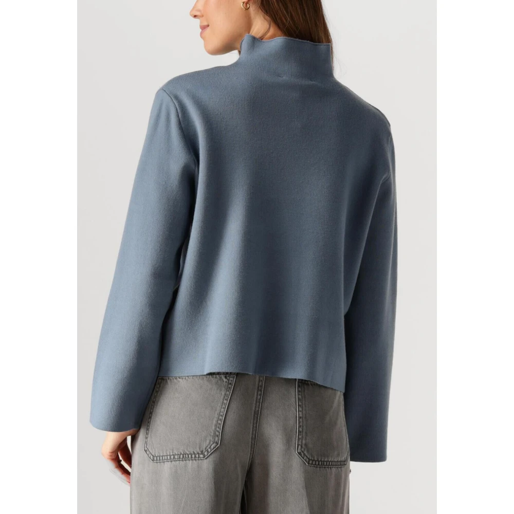Minus Blauwe High Neck Pullover Trui Blue Dames