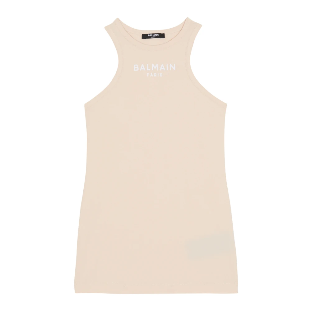Balmain Unisex Kids Beige Printed Paris Tank Top - Kids Sleeveless Tops - 8 Y - Kids