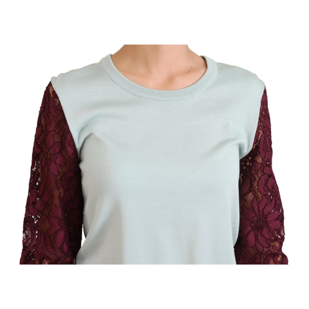 Dolce & Gabbana Zijden Blend Kant Pullover Trui Multicolor Dames
