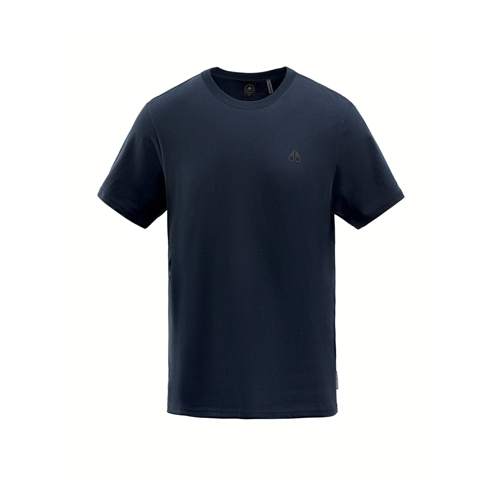 Moose Knuckles Katoenen T-Shirt met Logo Patch Blue Heren