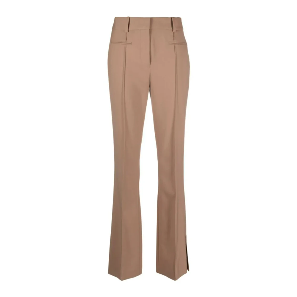 Helmut Lang Bruine Flared Broek met Decoratieve Stiksels Brown Dames