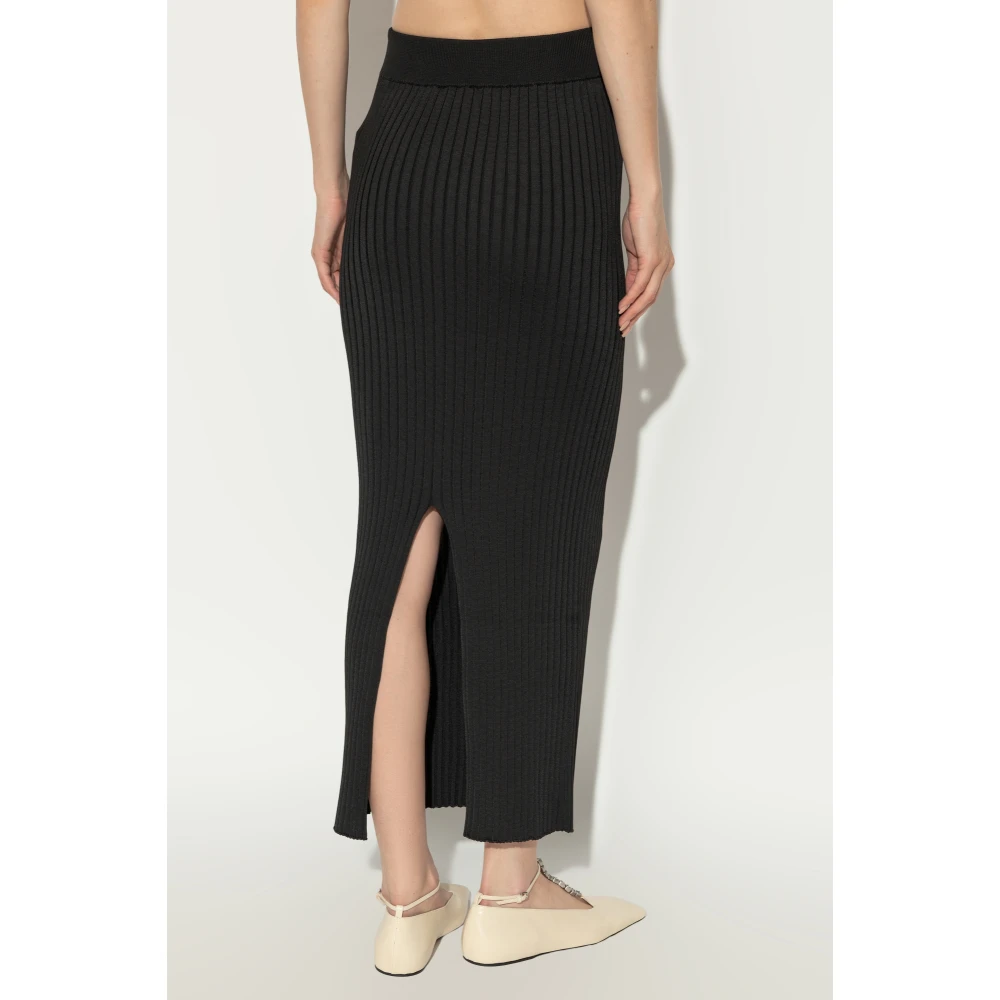 Jil Sander Gestreepte rok Black Dames