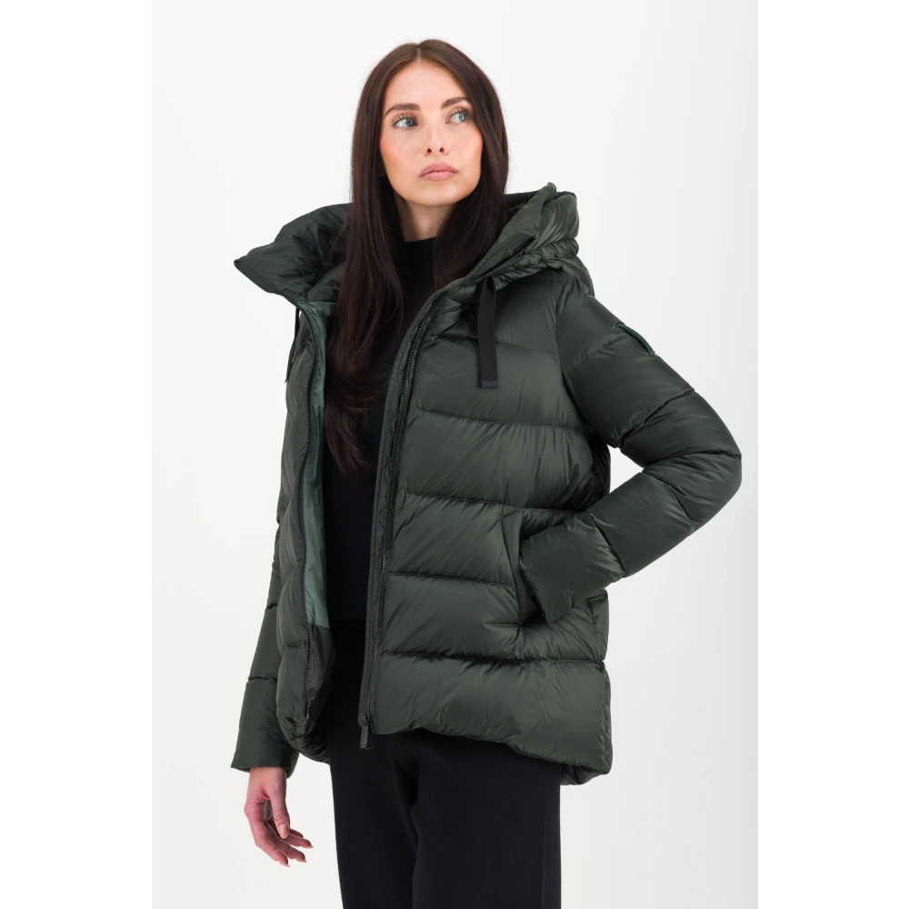 BomBoogie Dichte Nylon Donsjas met Capuchon Green Dames