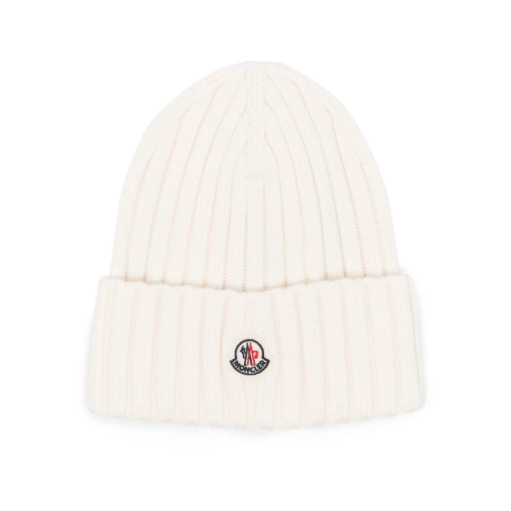 Ivory Hvit Ribbestrikket Beanie Lue