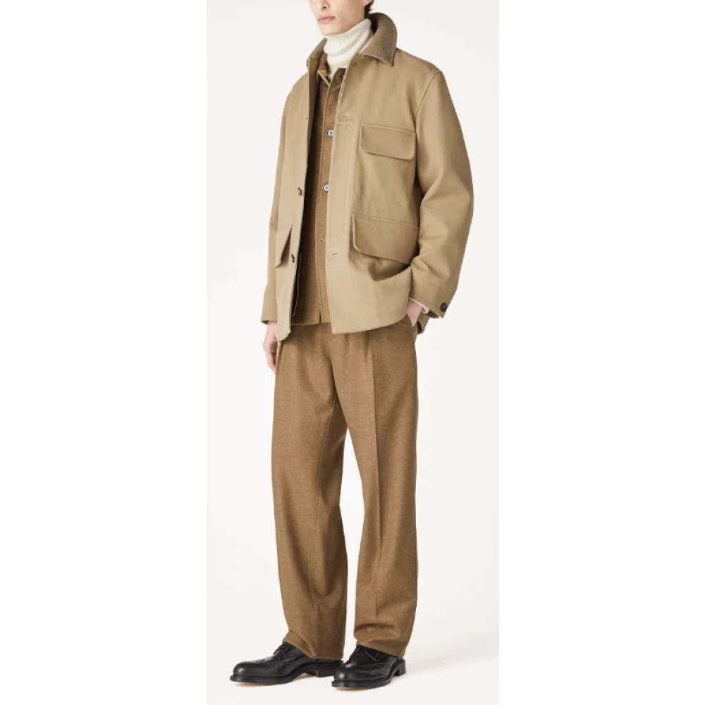 Loro Piana Luxe Zachte Bruine Flanellen Broek Brown Heren
