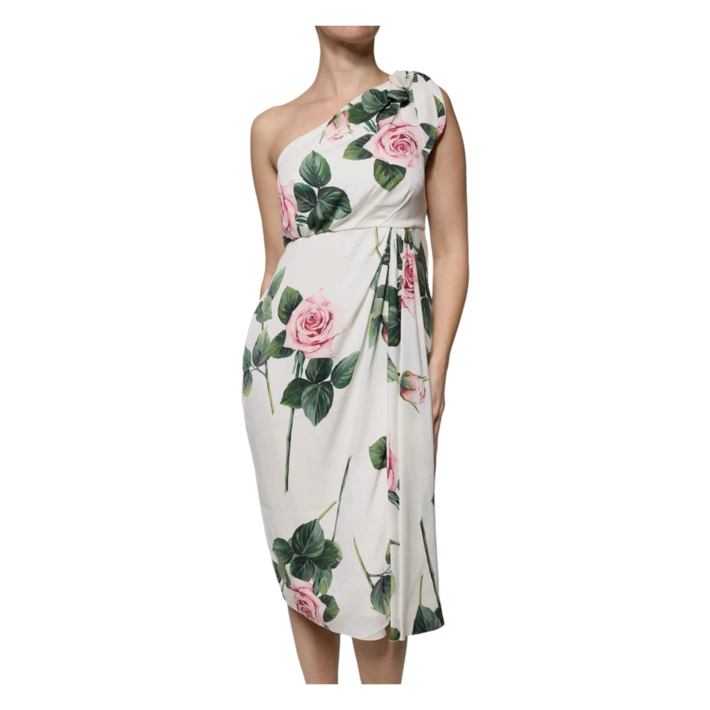 Dolce & Gabbana Women's Silk One-Shoulder Floral Midi Dress