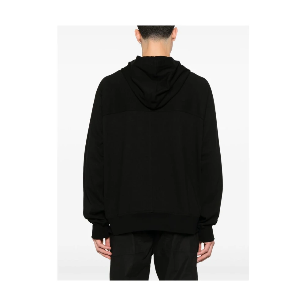 Rick Owens Zwarte sweatshirt met rits en zakken Black Heren