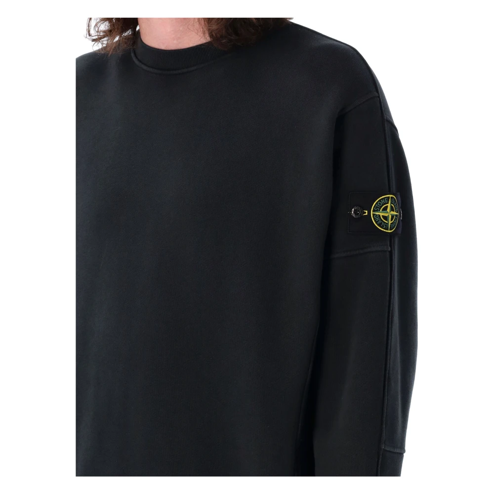Stone Island Oversized Crewneck Sweatshirt Black Heren