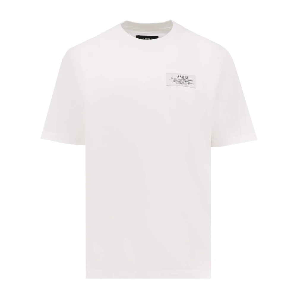 Amiri Men's White T-Shirts And Polos With Ribbed Collar Medium
