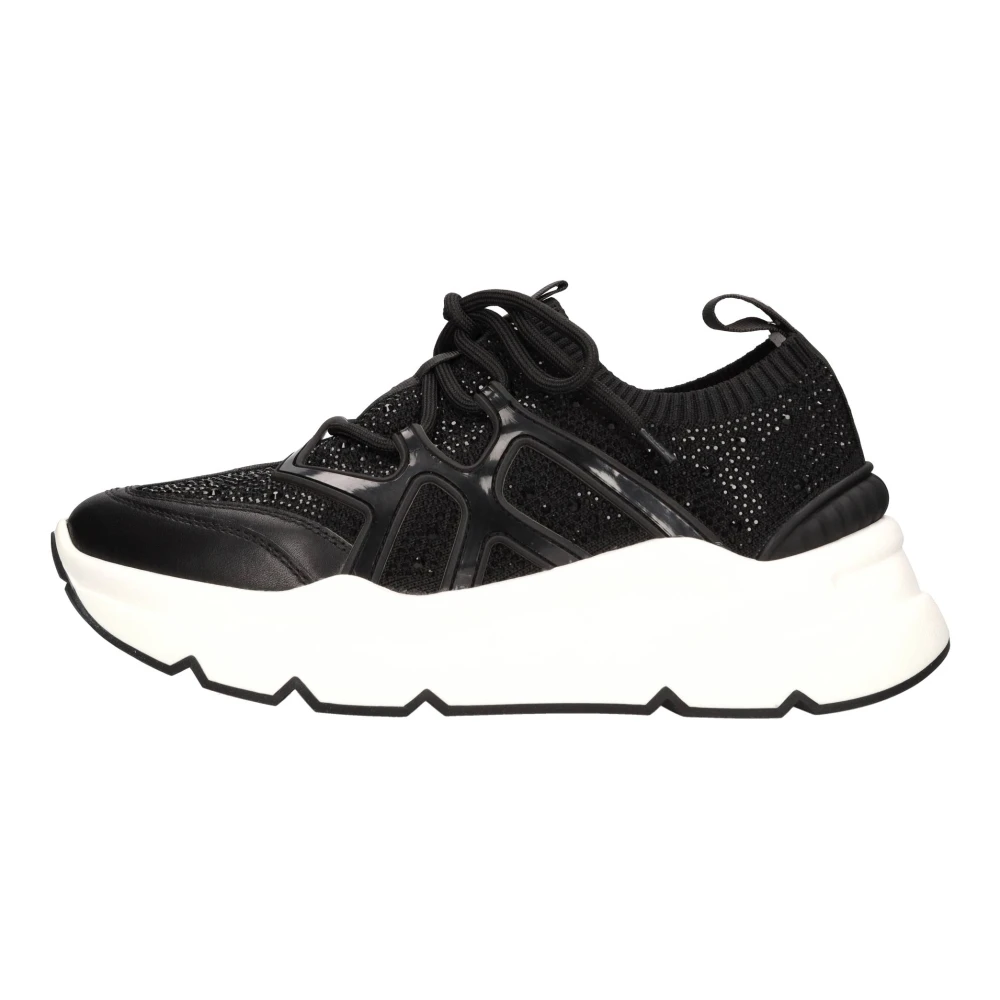 Emanuelle Vee Leren en Stoffen Sneakers Dames Schoenen Zwart