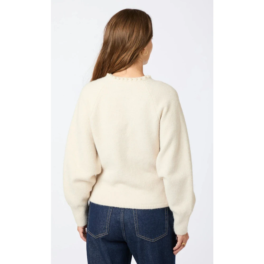 NEO NOIR Parel Gebreide Vest Ivoor Beige Dames