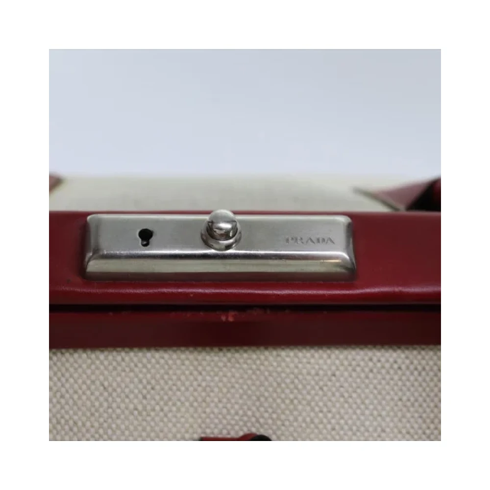 Prada Vintage Pre-owned Cotton prada-bags Beige Dames