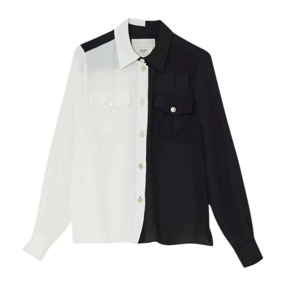 Liu Jo Moderne Stijl Colorblock Shirt Black Dames