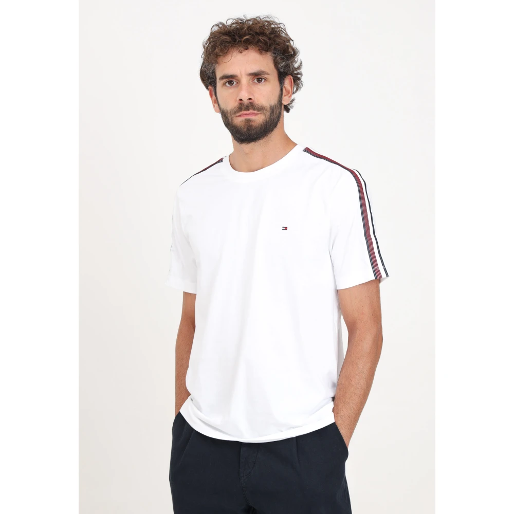 Tommy Hilfiger Global Stripe T-shirt Wit White Heren