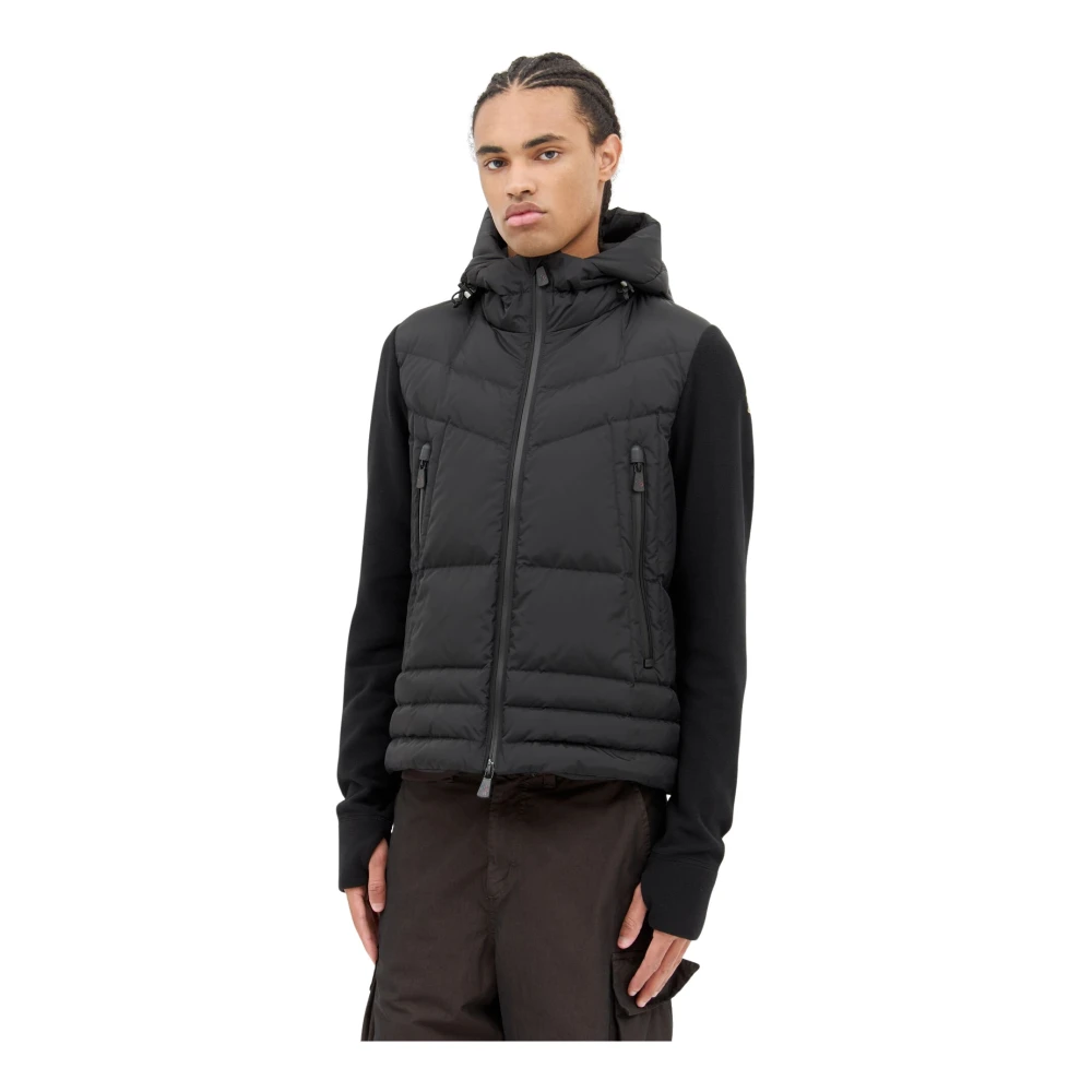 Moncler Gewatteerde Rits Hoodie Jas Black Heren