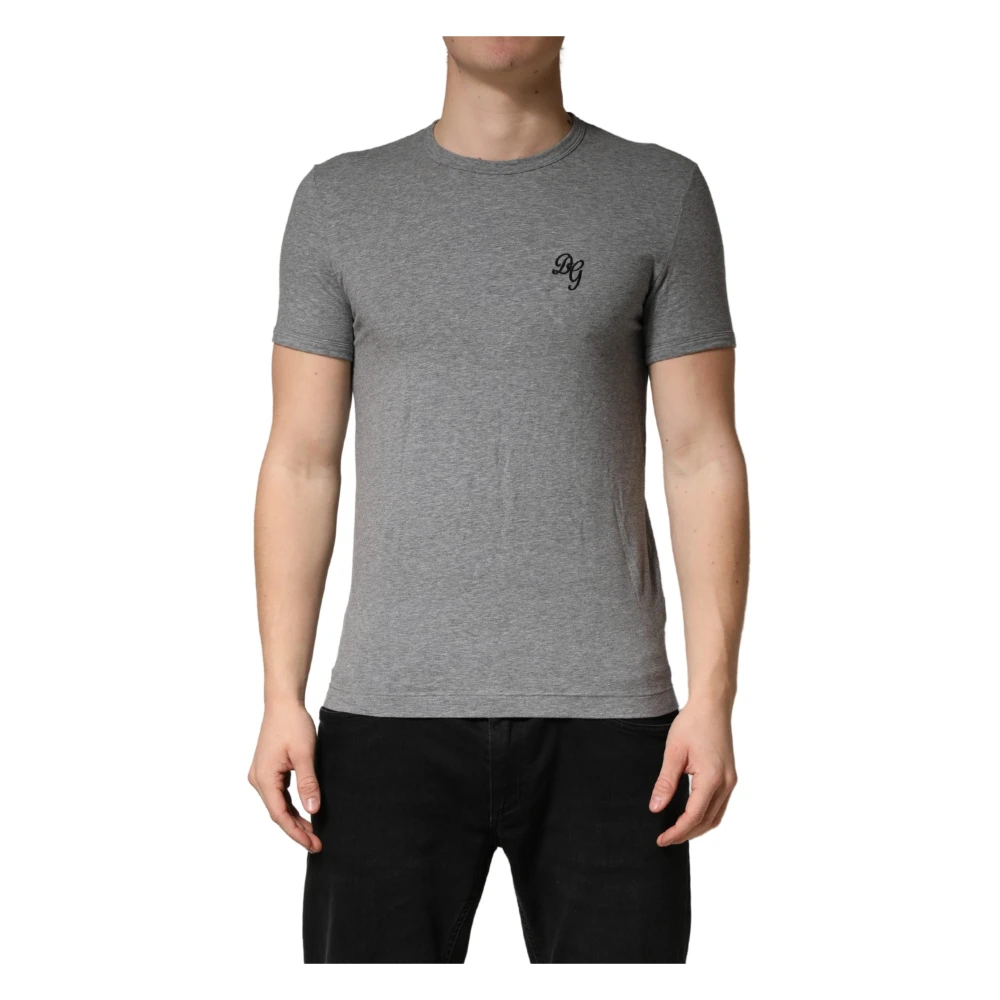 Dolce & Gabbana Men's Gray Dg Logo Crew Neck Underwear T-Shirt