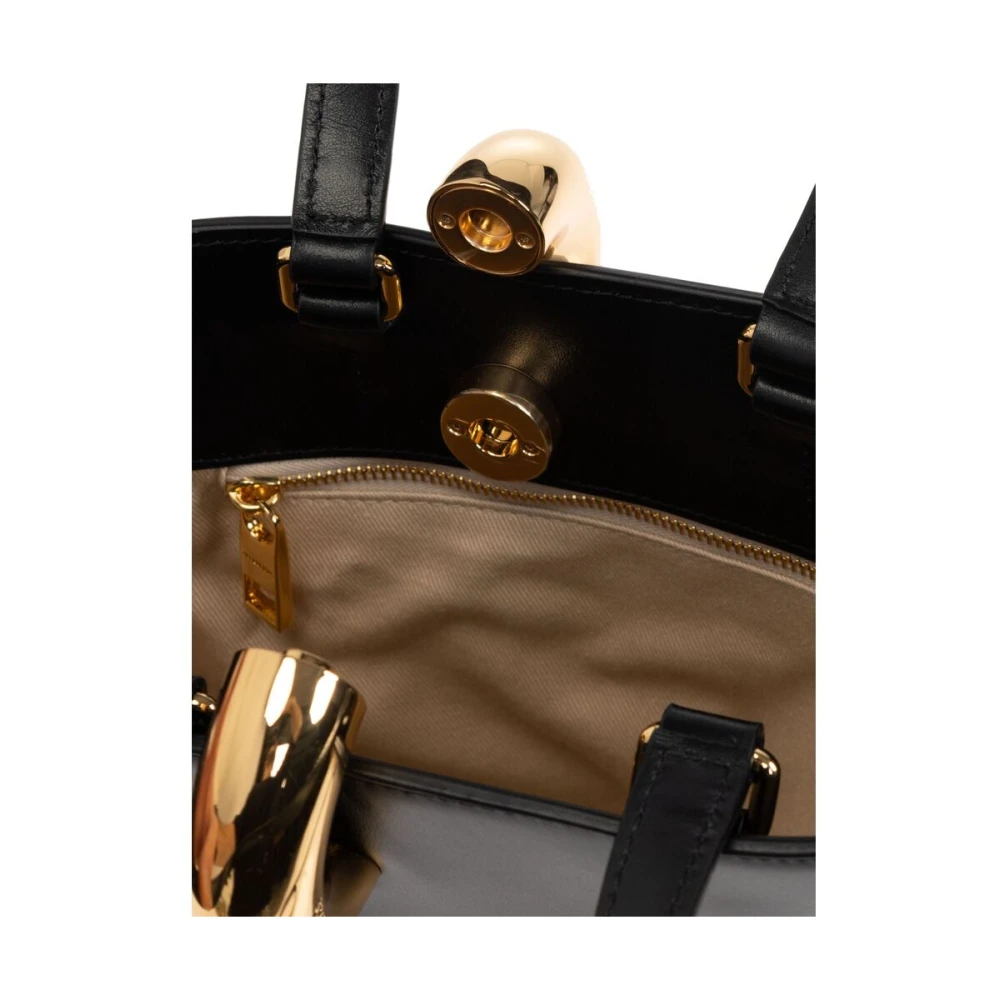Jacquemus Zwarte Handtas met Magneetsluiting Black Dames