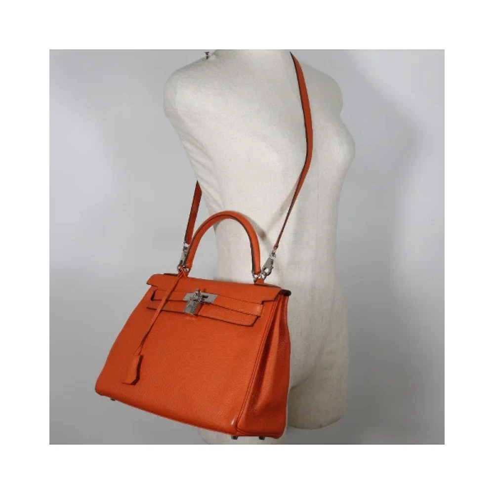 Hermès Vintage Pre-owned Leather handbags Orange Dames