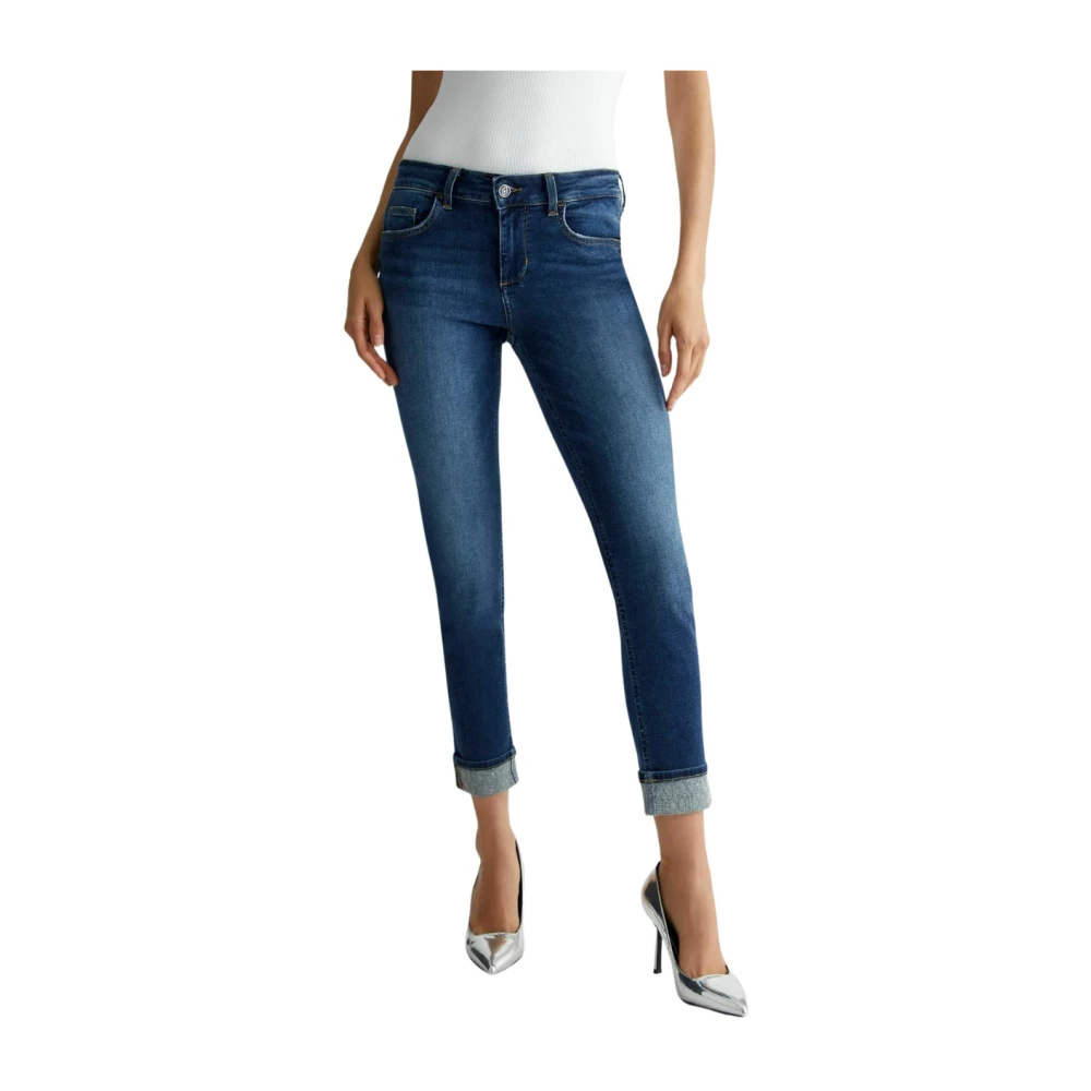 Liu Jo Stijlvolle Bottom Up Jeans Blue Dames
