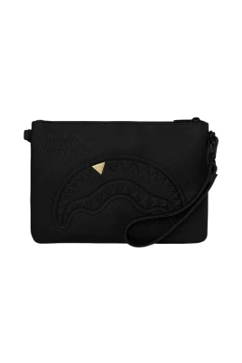 Blacked Out Embossed Gold Tooth Crossover Clutch