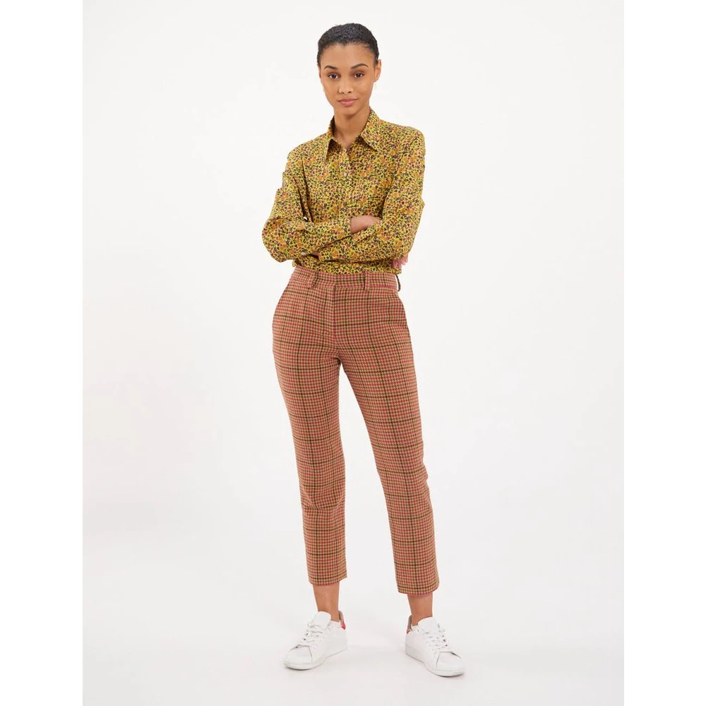 Ines De La Fressange Paris Houndstooth Wollen Broek Multicolor Dames