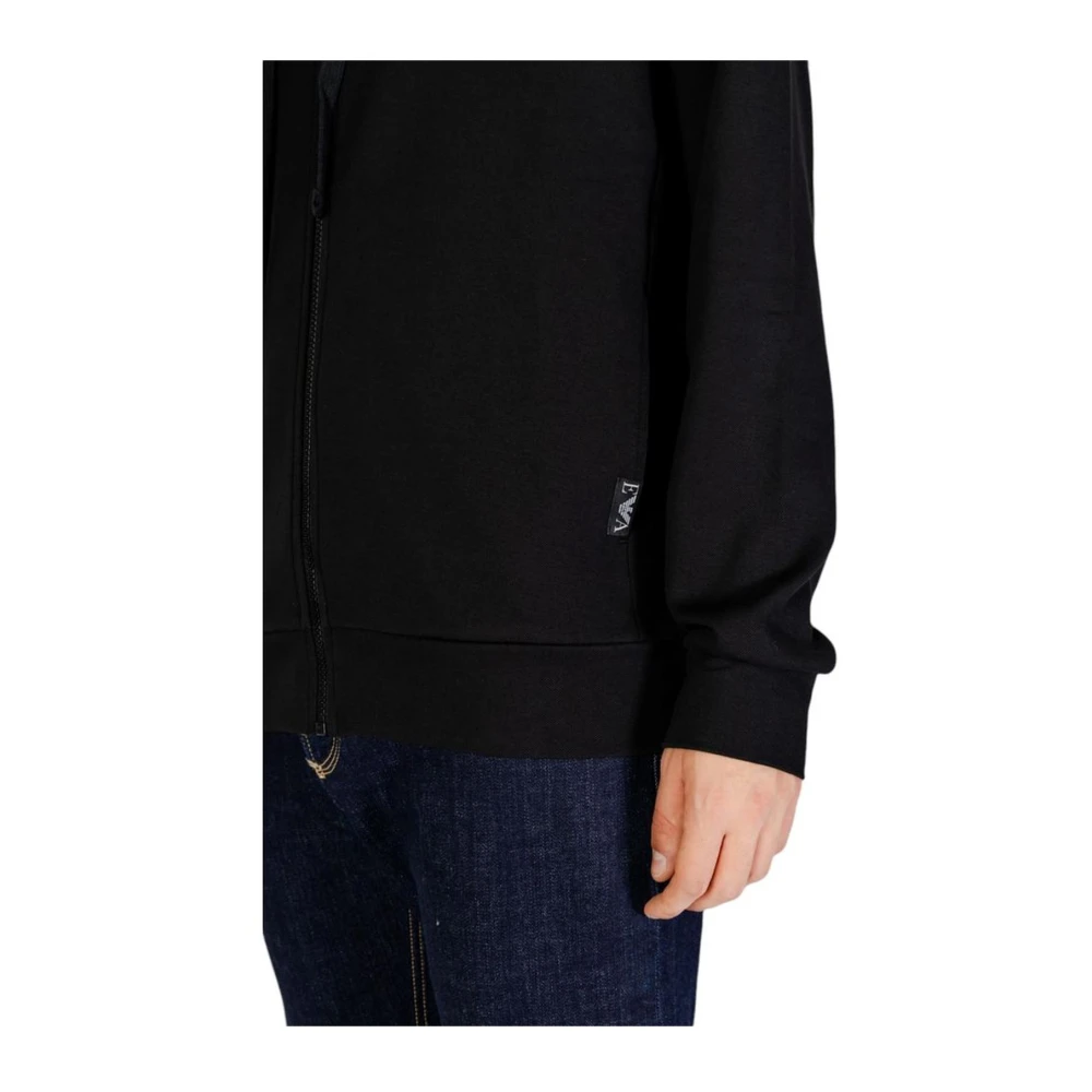 Emporio Armani Zwarte Polyester Blend Sweater Heren Herfst Winter Black Heren
