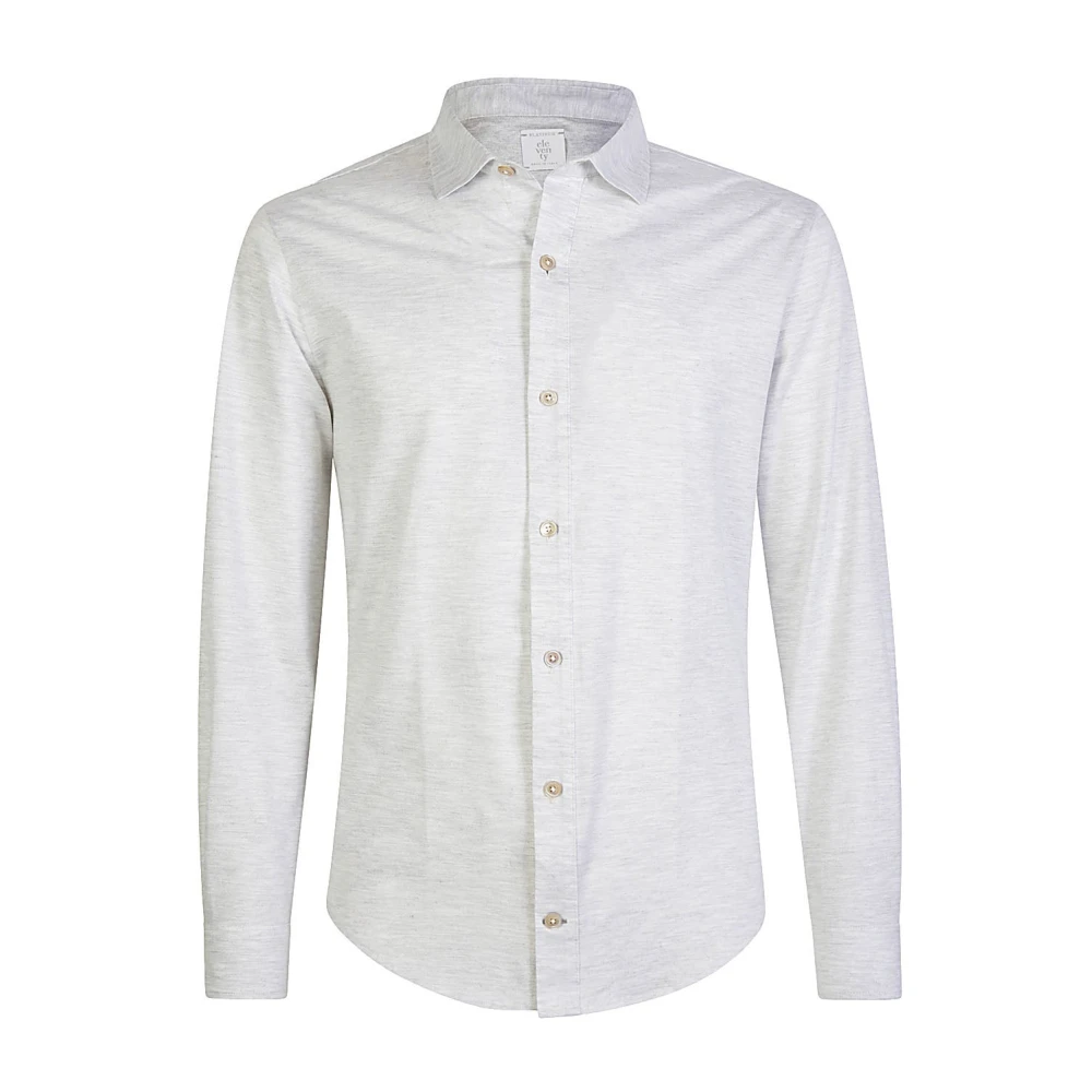 Eleventy Chambray Katoenen Jersey Shirt Gray Heren
